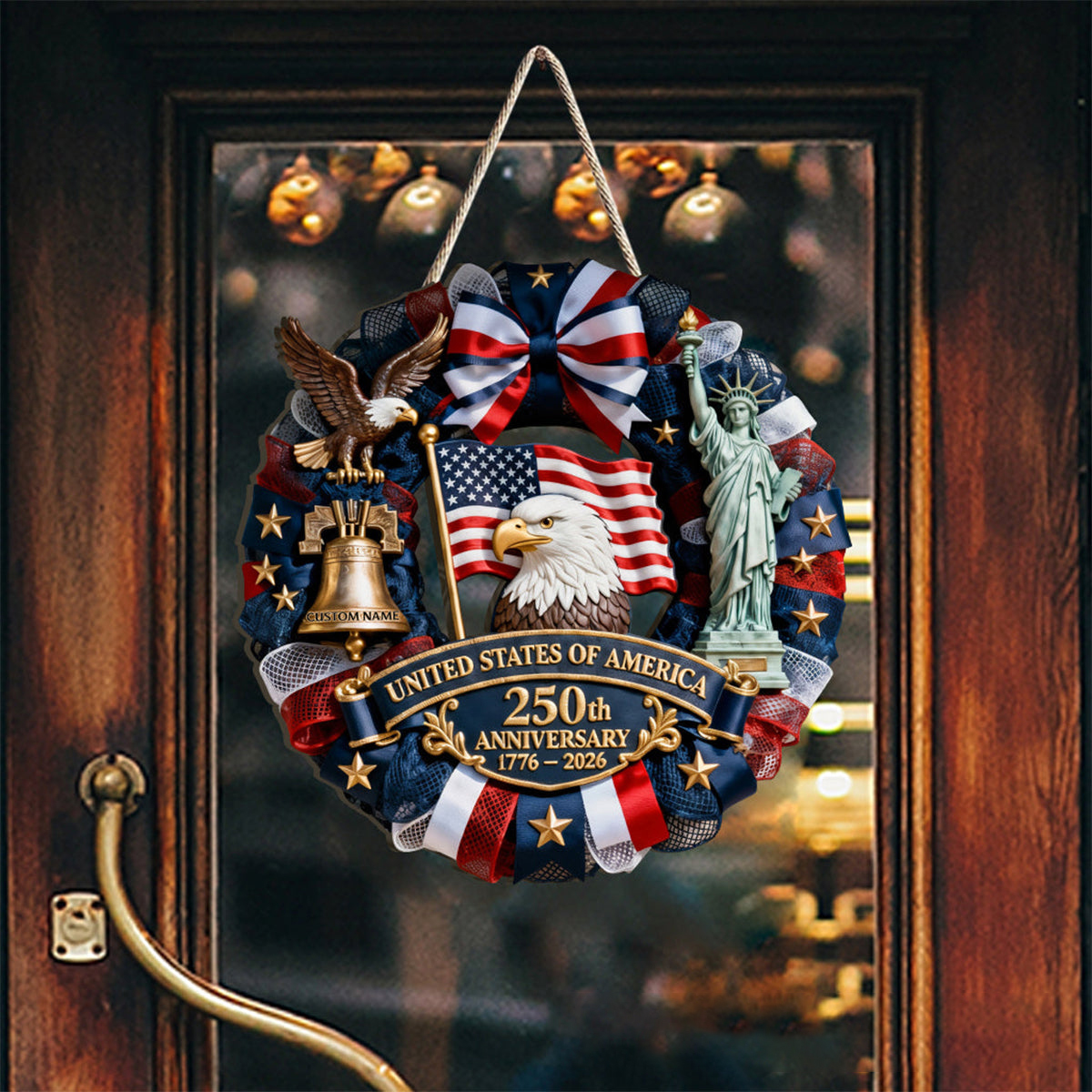 US 250th Anniversary Patriot Wood Sign