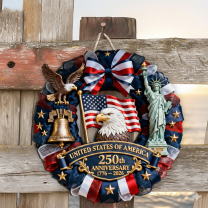 US 250th Anniversary Patriot Wood Sign