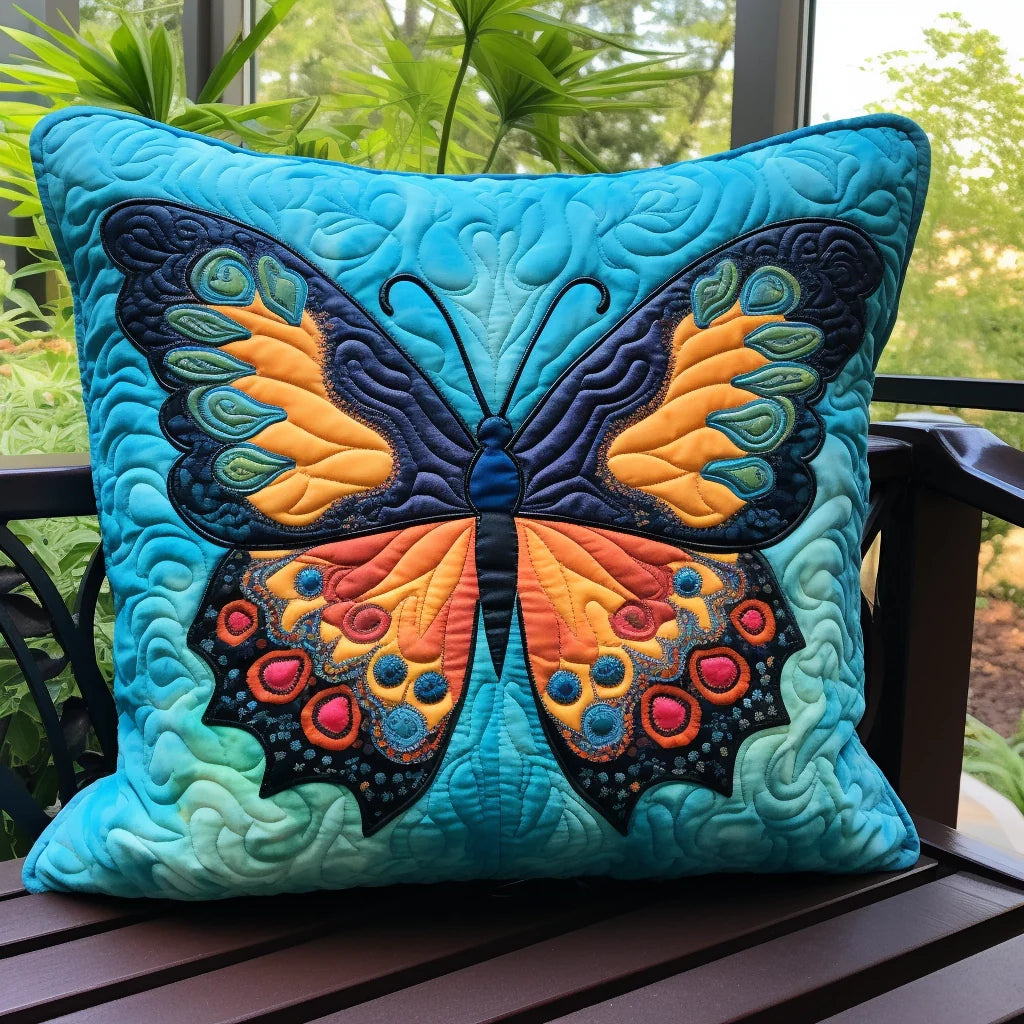 Butterfly Quilted Pillow