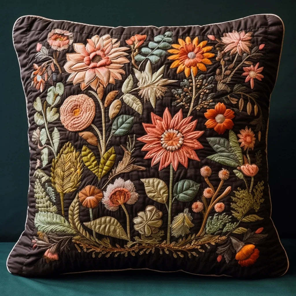 Flower Quilted Pillow