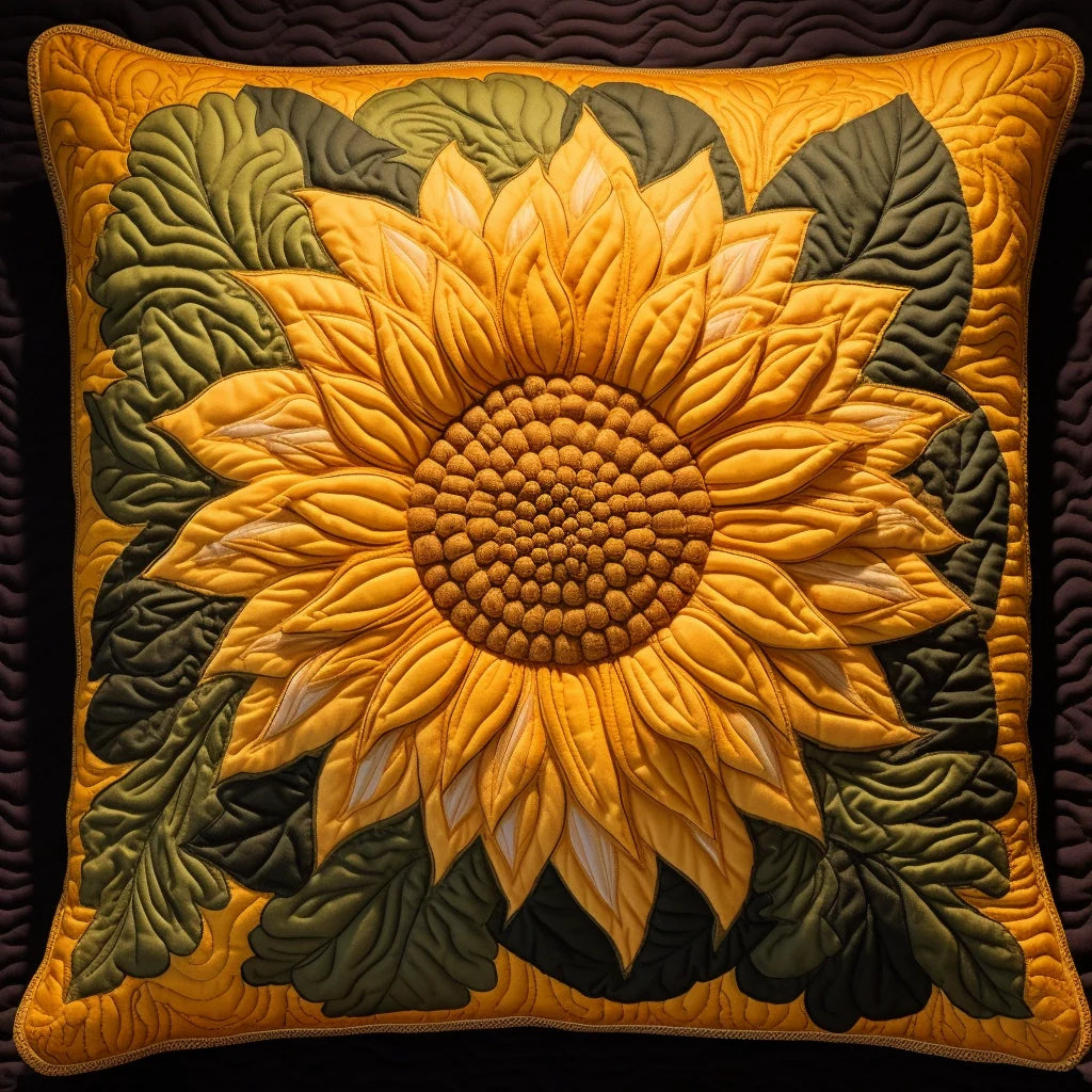 Sunflower Quilted Pillow