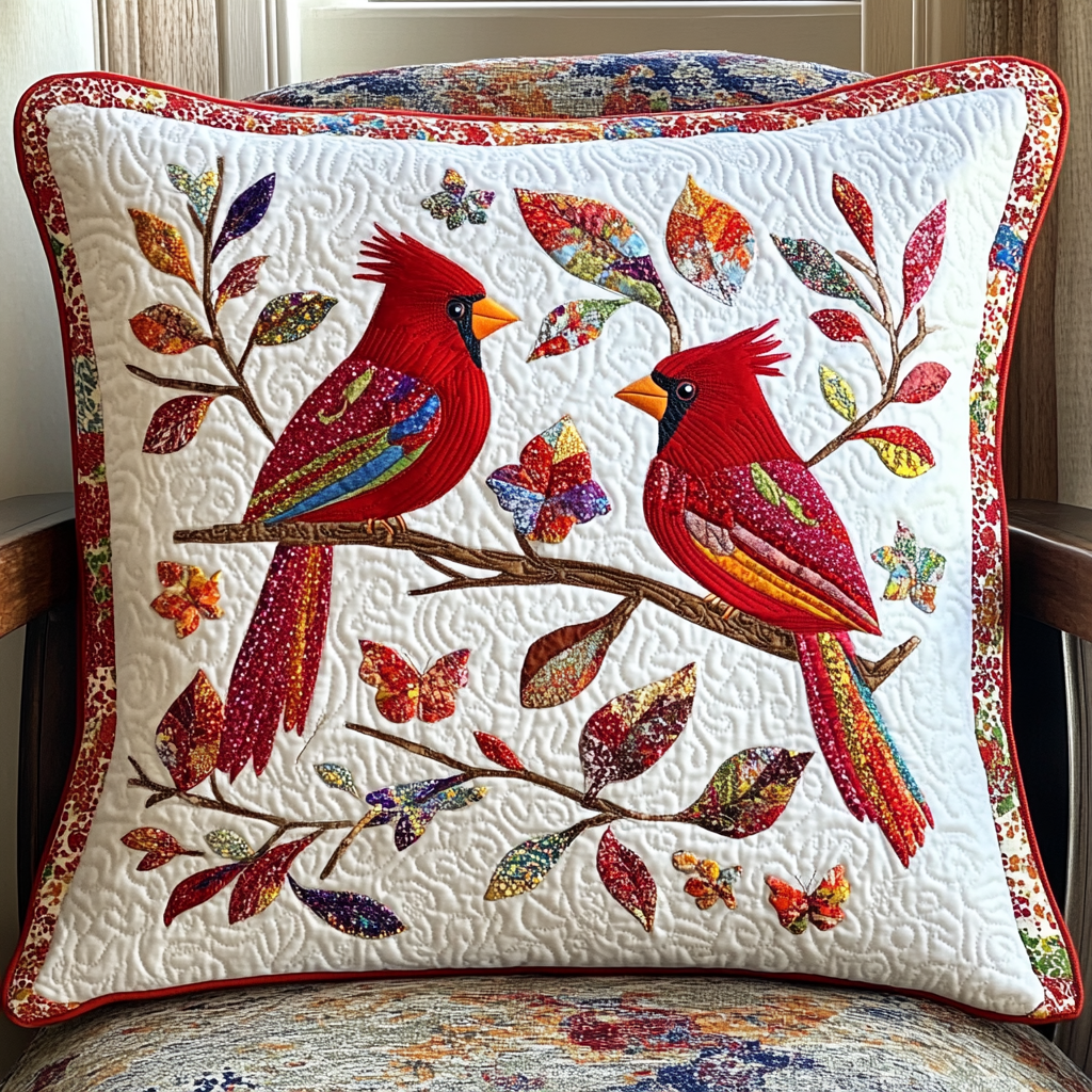 Cardinal Quilted Pillow