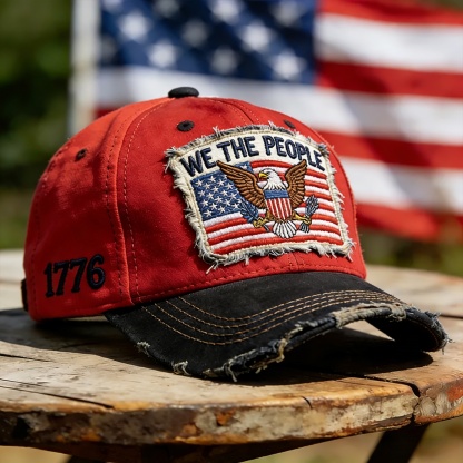 We The People 1776 Vintage Patriotic Cap