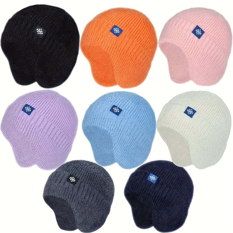 Stylish Snowflake Knitted Beanie with Ear Protection - Warm, Soft, and Coldproof