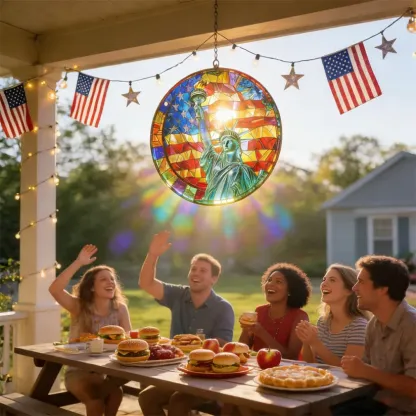 Mosaic-Style USA Map Suncatcher - Hang the Rainbow of America in Your Window