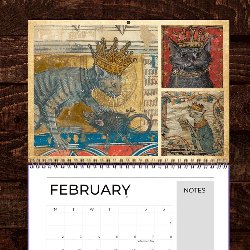 🐱Medieval Cats with Crowns Calendar 2026