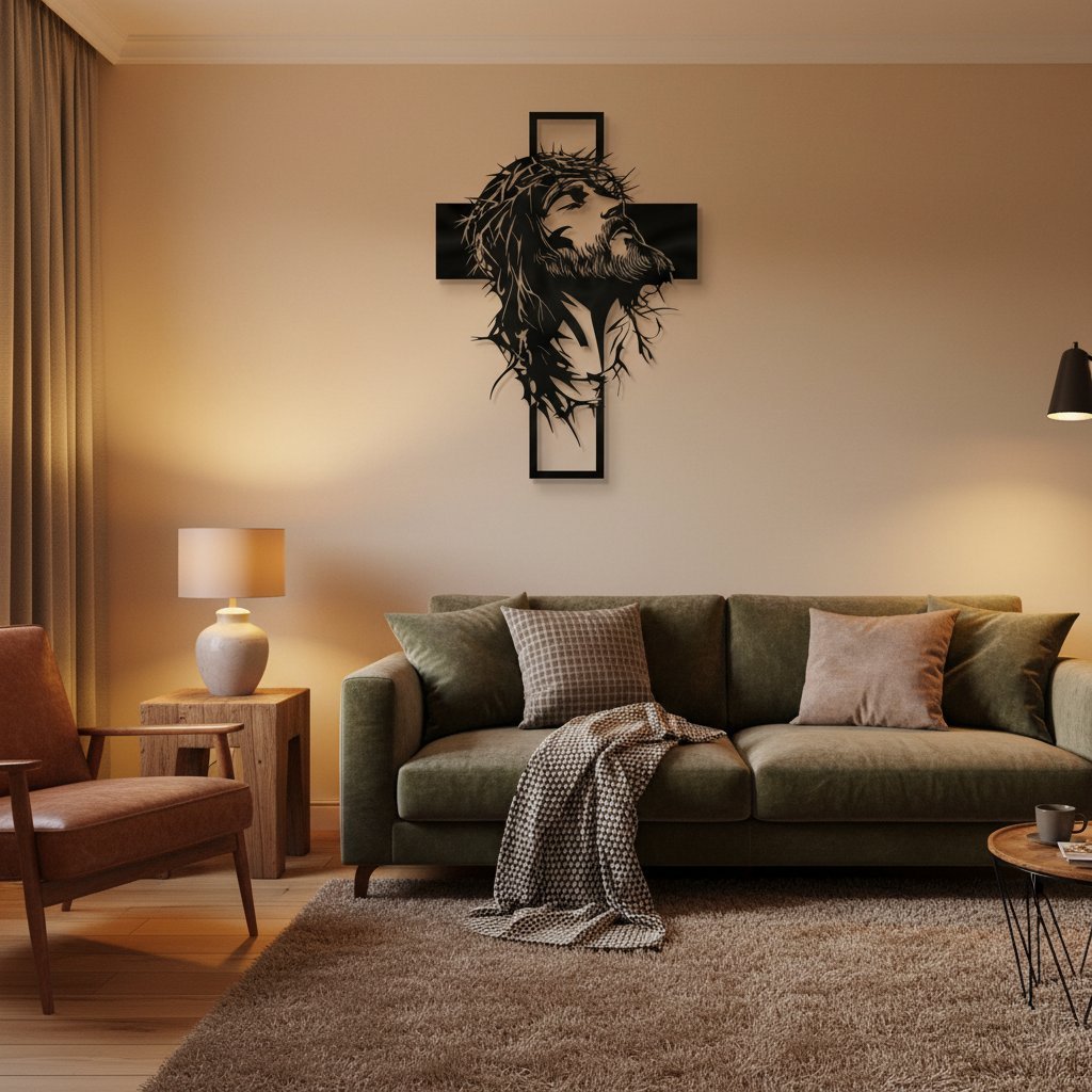 ✝️Metal Jesus and Cross Wall Art: Christian Home Decor