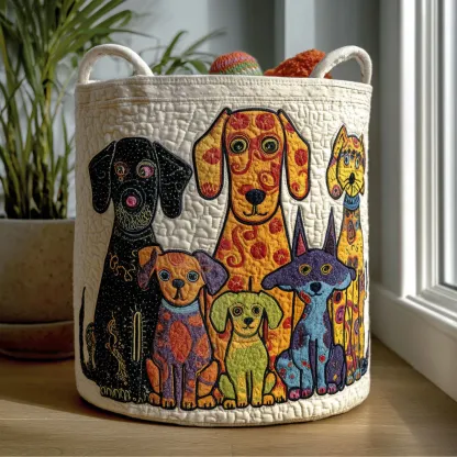 Hot-selling Dog-Themed Quilted Laundry Baskets in Various Styles