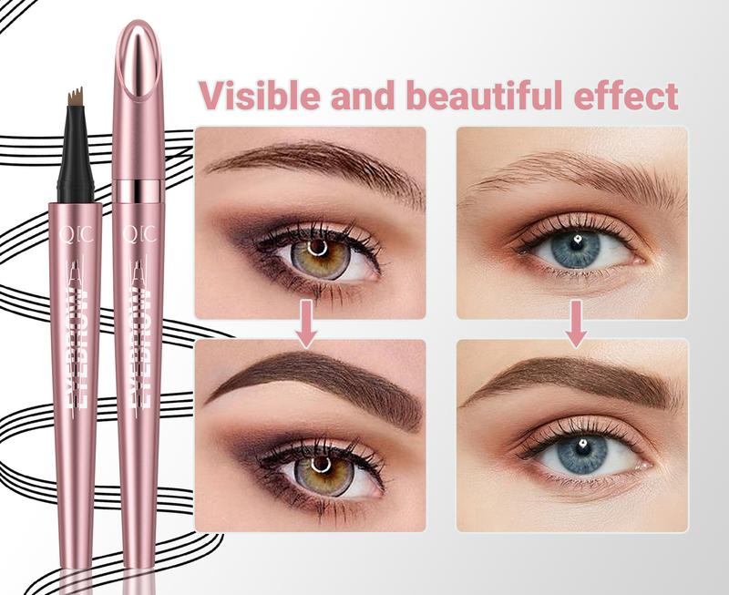 Waterproof Micro-Fork Eyebrow Pencil, Long-Lasting Brow Pen for Natural Hair-Like Strokes, Smudge-Proof Makeup Tool for Daily Use & Soft Glam