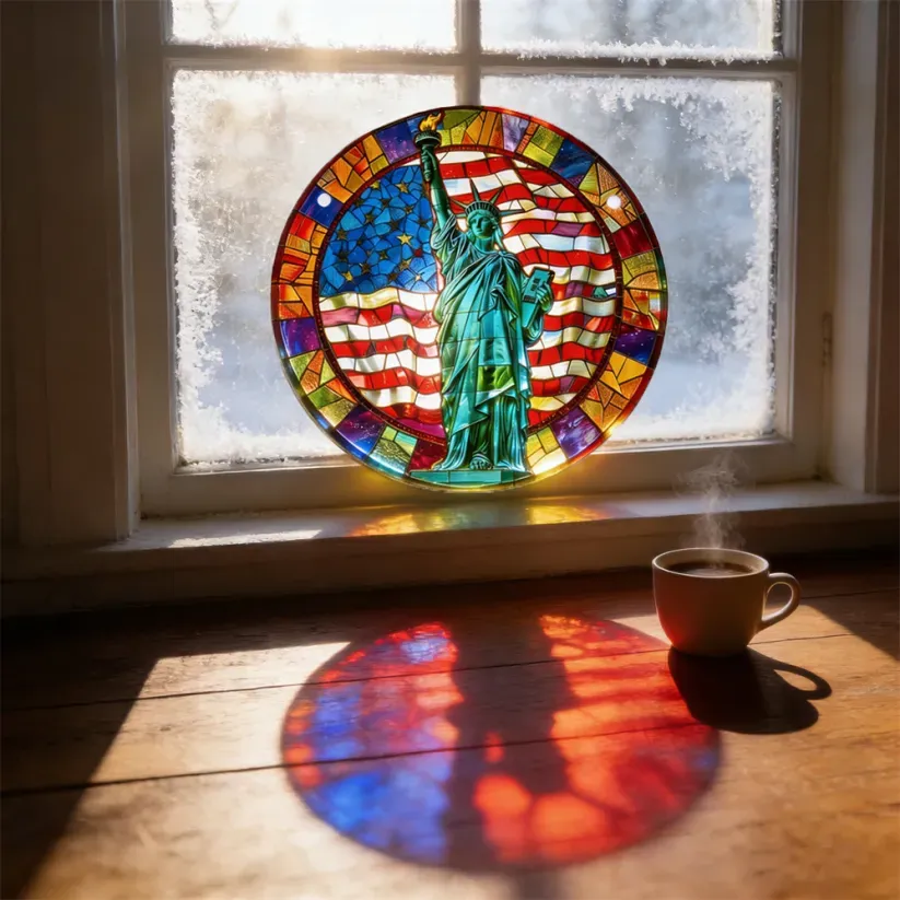 Mosaic-Style USA Map Suncatcher - Hang the Rainbow of America in Your Window