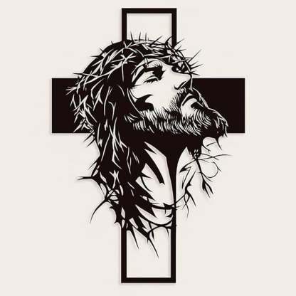 ✝️Metal Jesus and Cross Wall Art: Christian Home Decor