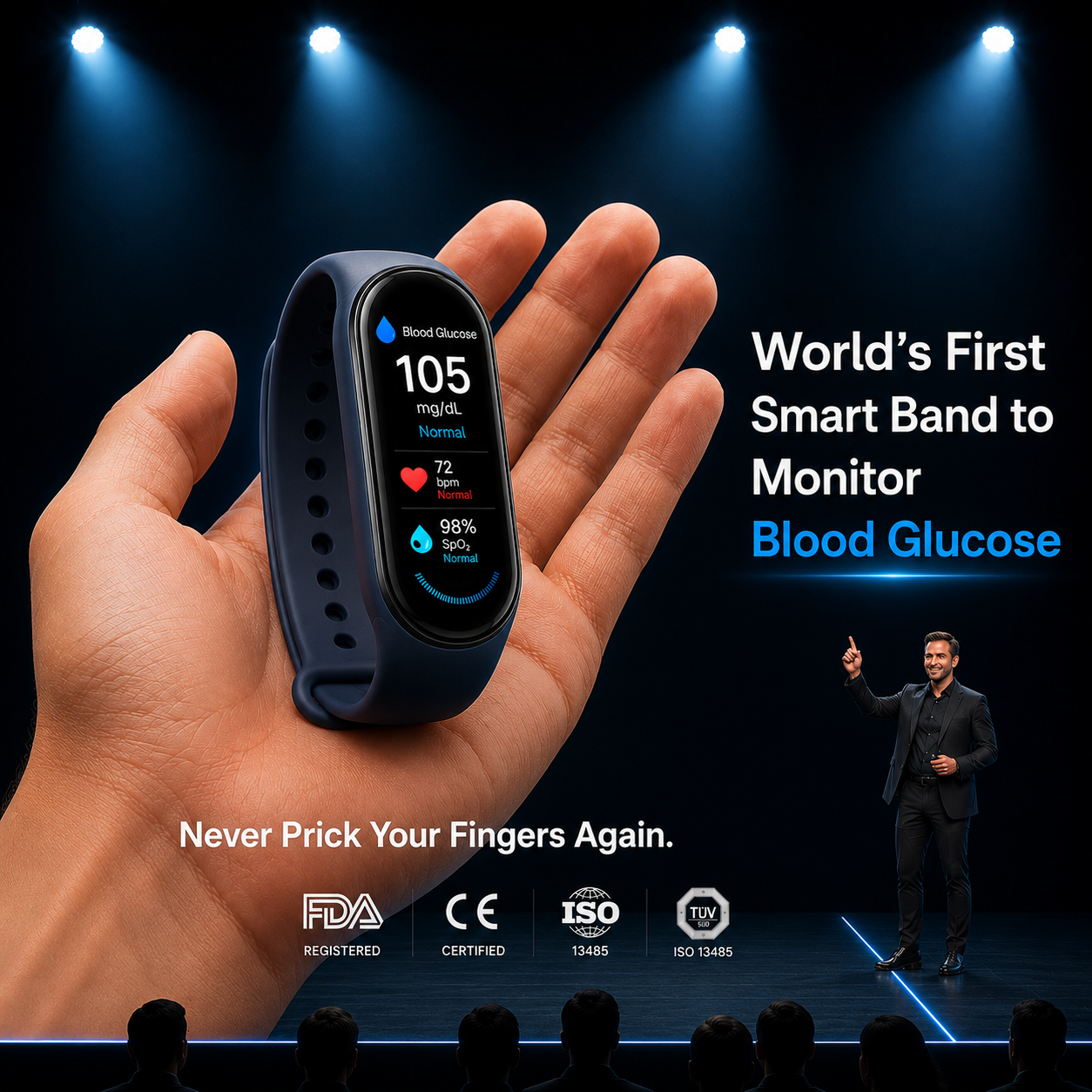 🏆 2026 Pryxo™ M9 Non-Invasive Smart Band 📈12 health reports - No-Prick   