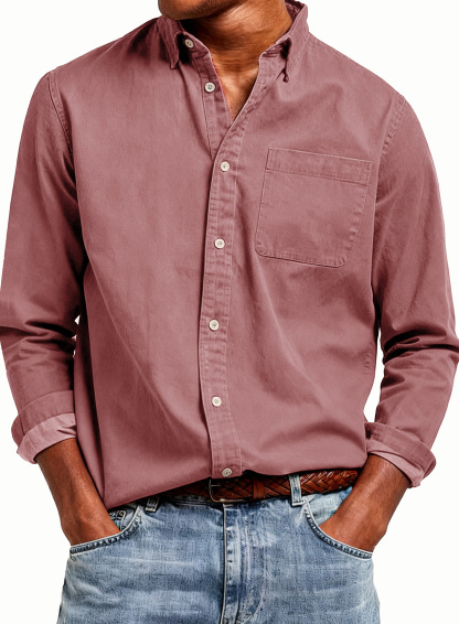 Last day: 70% OFF! 🔥 Men's Retro Pure Cotton Shirt with Collar and Chest Pocket, Long Sleeve