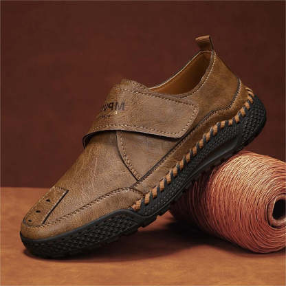 Men's Handcrafted Genuine Leather Orthopedic Velcro Loafers