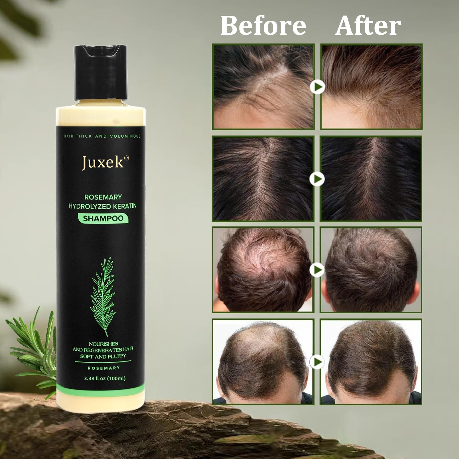 🔥LAST DAY 80% OFF - 🎅Juxek® Organic Rosemary Hair Growth Shampoo