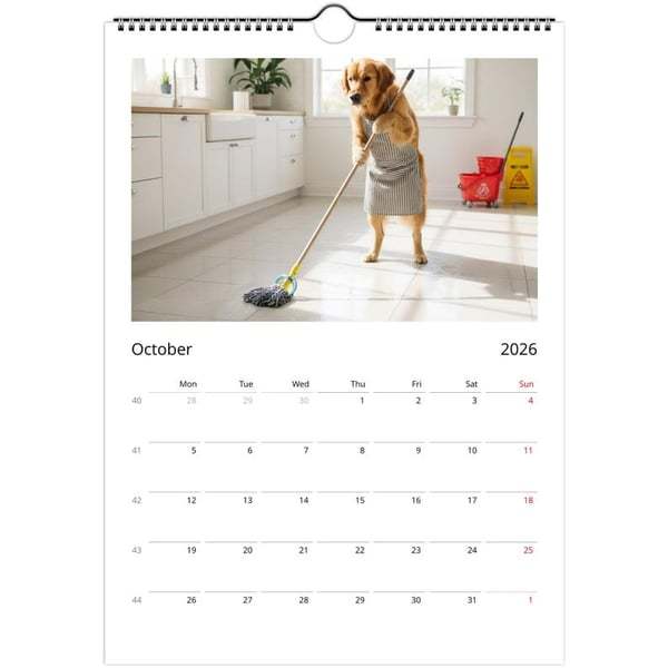 Golden Retriever dog Calendar 2026 - Daily Activities