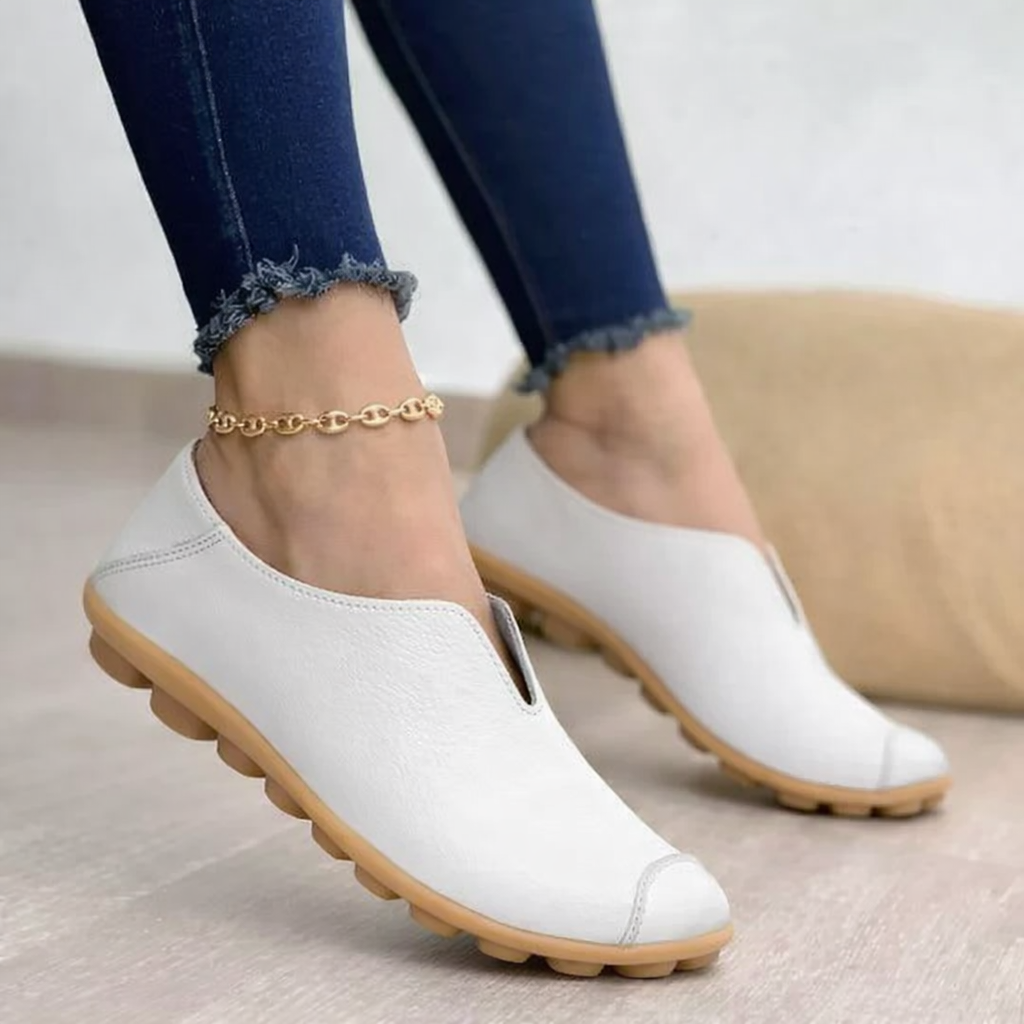 Women’s Casual Flat-Heel Cow Tendon Low-Top Shoes