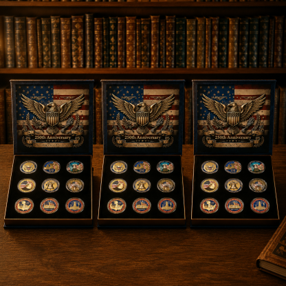 🔥LAST DAY 50% OFF✨9PCS USA 250th Anniversary Commemorative Coin Gift Set