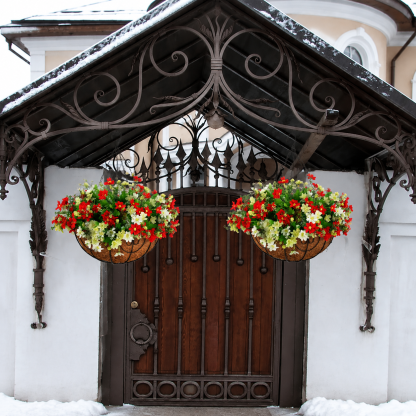 🎅⛄🎄Pre-Lit Artificial Christmas Hanging Basket