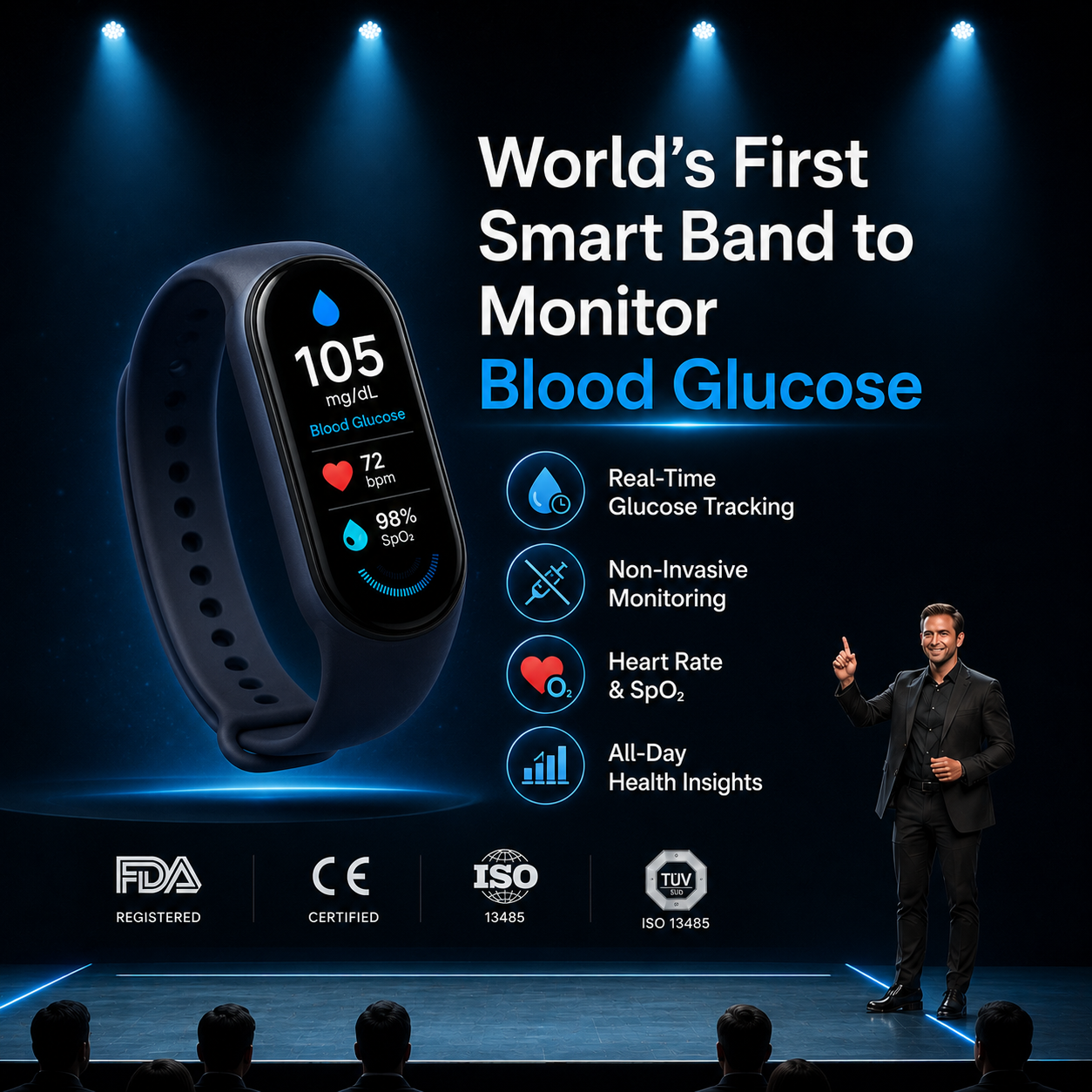 🏆 2026 Pryxo™ M9 Non-Invasive Smart Band 📈12 health reports - No-Prick   