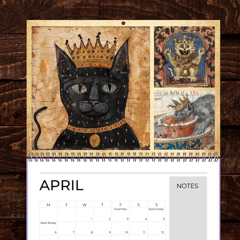 🐱Medieval Cats with Crowns Calendar 2026