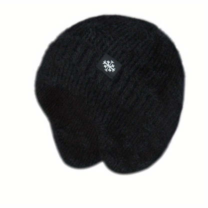 Stylish Snowflake Knitted Beanie with Ear Protection - Warm, Soft, and Coldproof