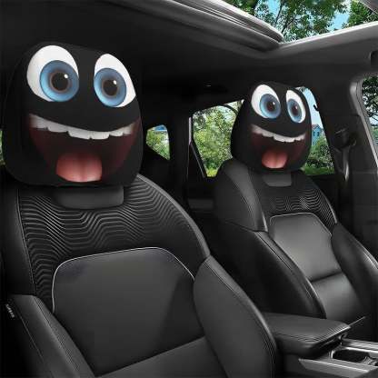😆 Funny Cartoon Car Headrest Covers – 2PCS Universal Fit 🚗