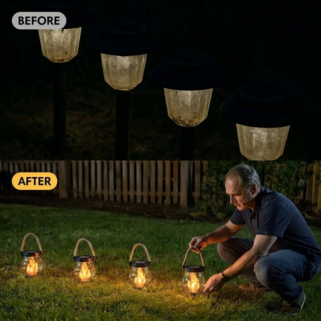 🔥 Solar Garden Lanterns – No Wiring, Auto-On at Dusk! Last Chance Before They're Gone!