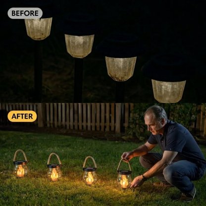 🔥 Solar Garden Lanterns – No Wiring, Auto-On at Dusk! Last Chance Before They're Gone!
