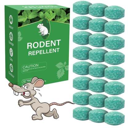 Rodent Repellent 12 Pack Mouse Repellent Balls - Peppermint Lemon Oil Mice Repellent for Squirrel Rats Spider Pests, Mice Repellent for Indoor/Outdoor Use