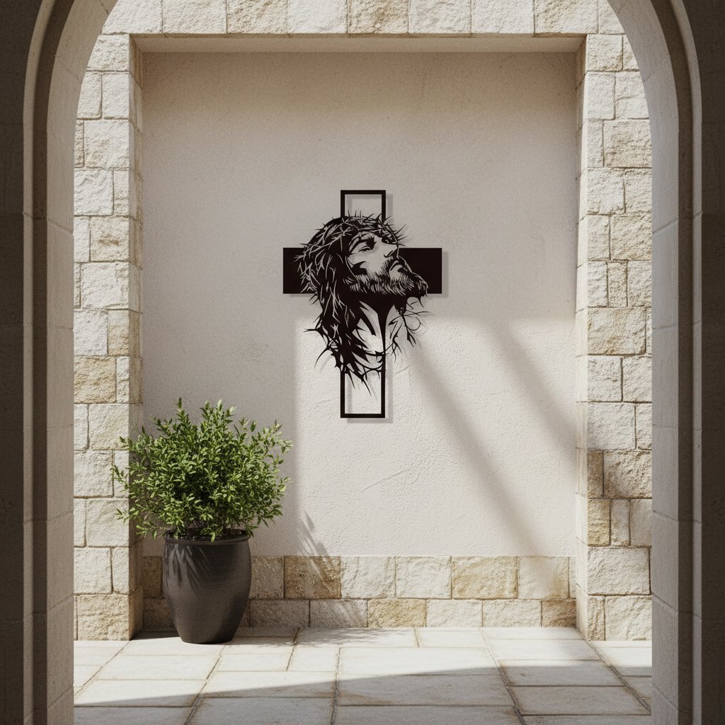 ✝️Metal Jesus and Cross Wall Art: Christian Home Decor