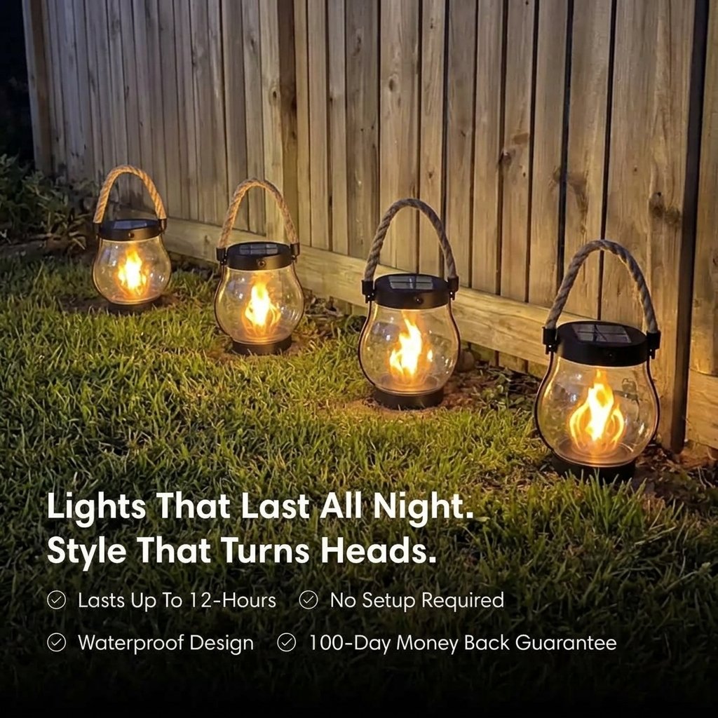 🔥 Solar Garden Lanterns – No Wiring, Auto-On at Dusk! Last Chance Before They're Gone!