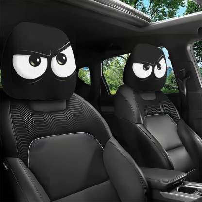 😆 Funny Cartoon Car Headrest Covers – 2PCS Universal Fit 🚗