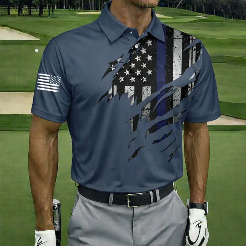 US 250th Anniversary Print Men's Polo Shirt