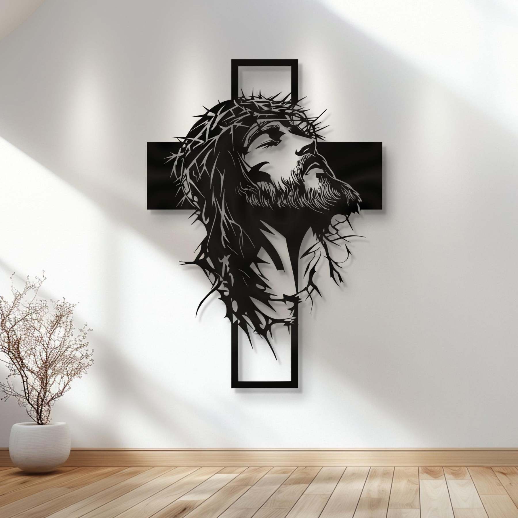 ✝️Metal Jesus and Cross Wall Art: Christian Home Decor