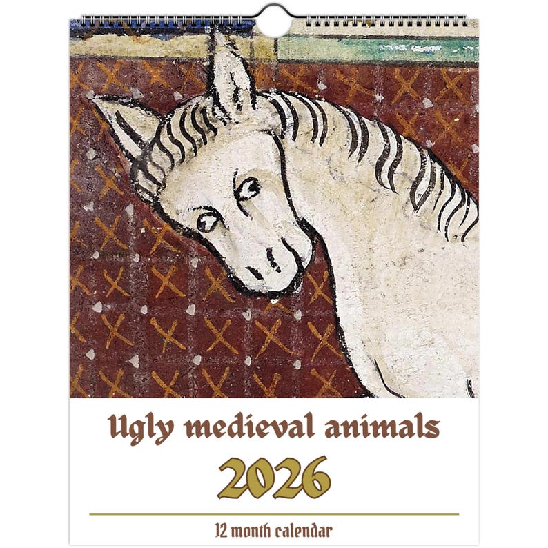 ​​Ugly Medieval Animals 2026 Wall Calendar