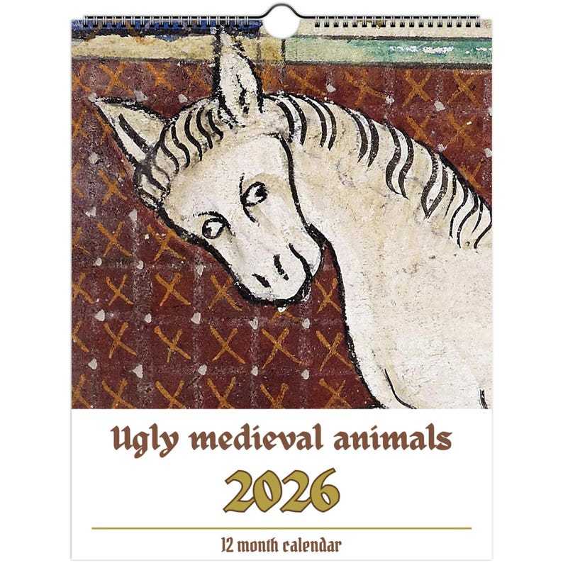 ​​Ugly Medieval Animals 2026 Wall Calendar