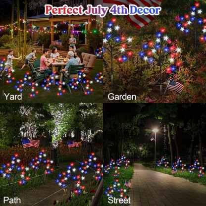 Solar Patriotic Star Lights for Outdoor Decor