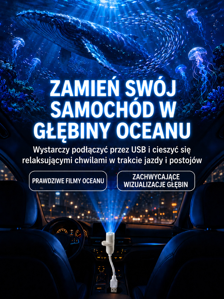 Kreatywna lampa z projekcją głębin morskich✨Zmień swój pokój w magiczny ocean w zaledwie jedną sekundę! 🌊