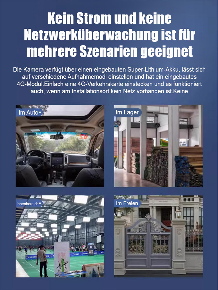 【Ultra-Langzeitbetrieb 900 Tage】Kabellose Fernüberwachungskamera