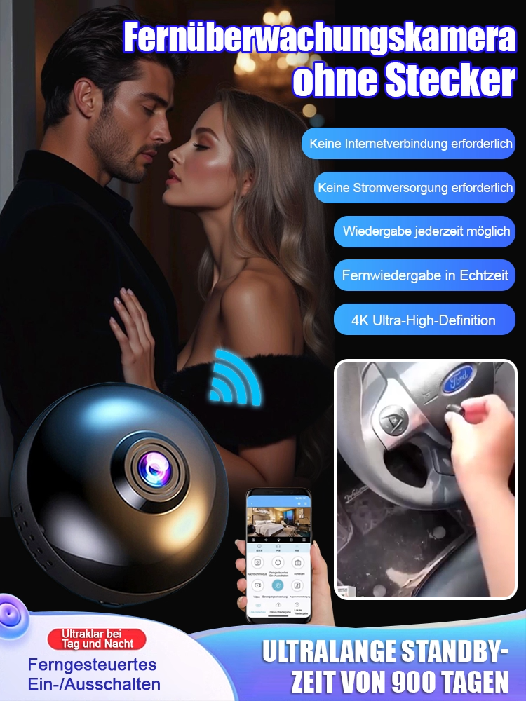 【Ultra-Langzeitbetrieb 900 Tage】Kabellose Fernüberwachungskamera