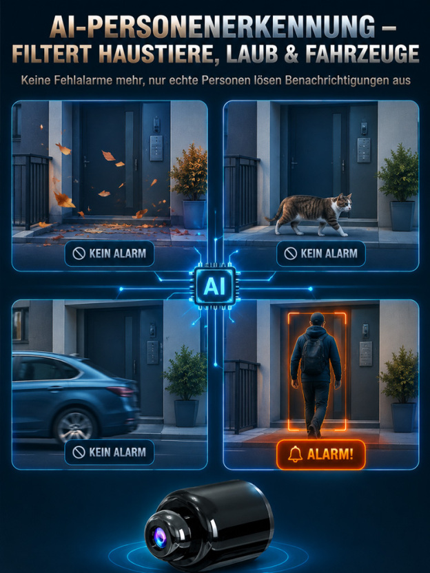 【Bis zu einem Jahr Akkulaufzeit mit einer einzigen Ladung!】Hochauflösende, intelligente, drahtlose WLAN-Katzenaugenkamera，Sicherheitsstandard und Diebstahlschutz auf Militärniveau, wasserdicht, blitzgeschützt und stoßfest!