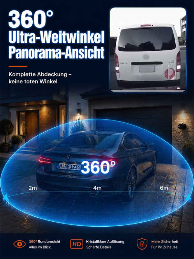 【Bis zu einem Jahr Akkulaufzeit mit einer einzigen Ladung!】Hochauflösende, intelligente, drahtlose WLAN-Katzenaugenkamera，Sicherheitsstandard und Diebstahlschutz auf Militärniveau, wasserdicht, blitzgeschützt und stoßfest!