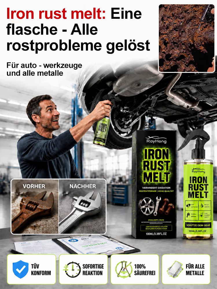 【Schnelle Rostentfernung in 3 Sekunden】Metallrostentferner – Eine Flasche löst alle Rostprobleme，【Rostentfernung + Pflege in einem】