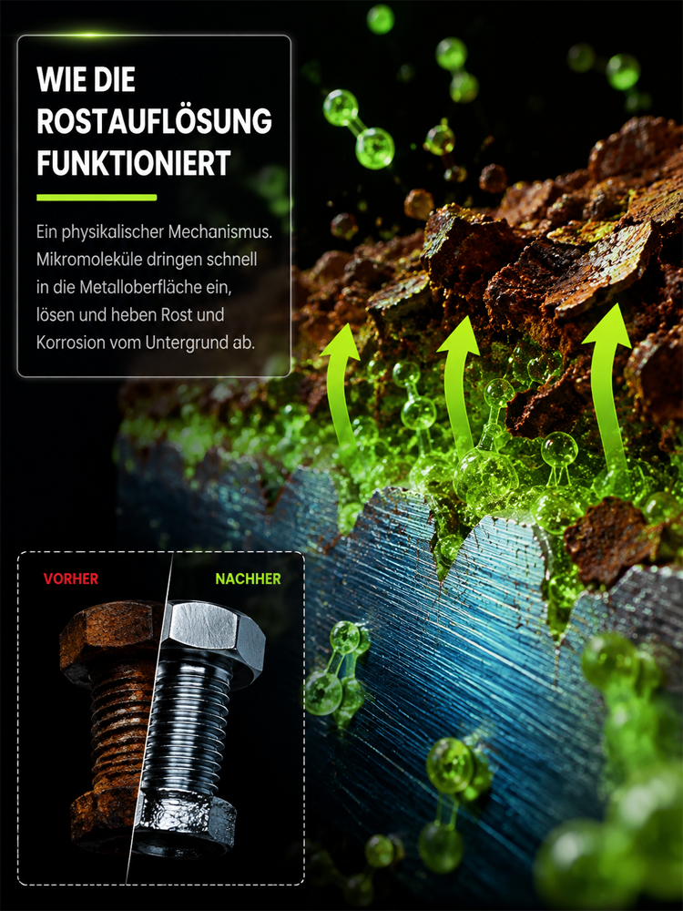 【Schnelle Rostentfernung in 3 Sekunden】Metallrostentferner – Eine Flasche löst alle Rostprobleme，【Rostentfernung + Pflege in einem】
