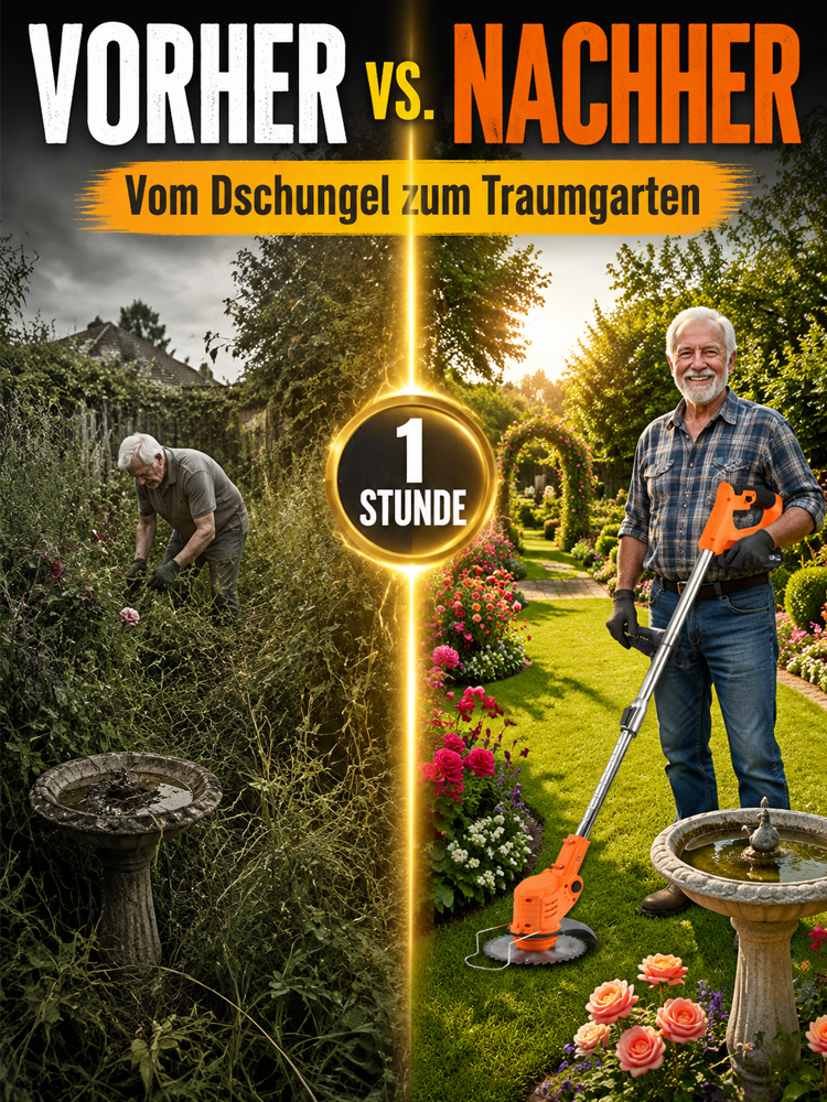 【Amazons meistverkaufter Rasenmäher – Über 50.000 verkaufte Einheiten!】5x höhere Mähleistung: Mähen Sie 100 Quadratmeter in nur 3 Minuten – ganz ohne Bücken!【1880 W Akku-Leistung (1 kaufen, 8 gratis)】