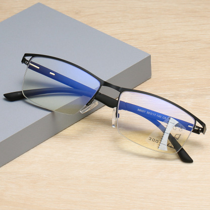 🔥 Deutsche Optik-Technologie Multifokal-Brille | Fern, Mittel & Nah in einer Linse | Kratzfest, Ultraleicht & CE-Zertifiziert für PC & Lesen 📖