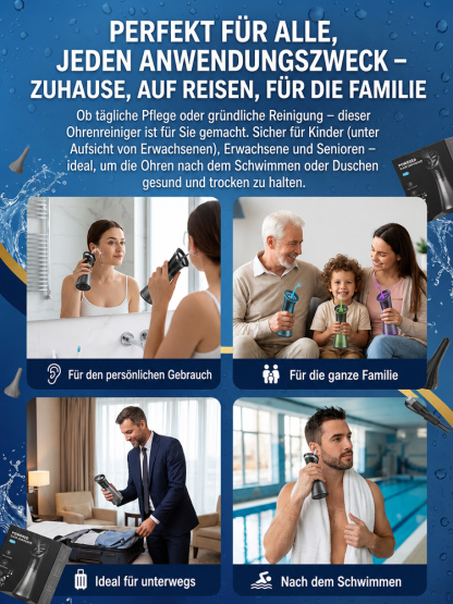 Klinisch getesteter 5-Loch-Ohrenreiniger [CE-Zertifiziert & USA-Design] – Sichere Ohrenspülung in 30 Sekunden. Stoppen Sie gefährliche Wattestäbchen!