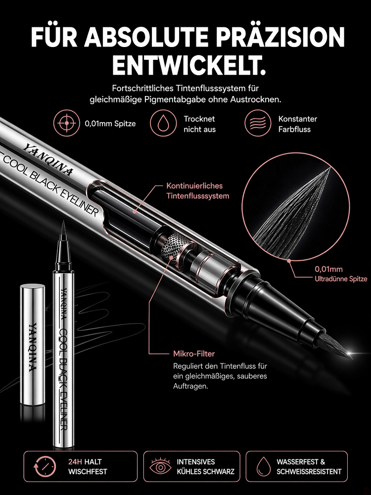 0,01mm Präzisions-Eyeliner mit 3s-Schnelltrocknung | Augenärztlich Getestet & Hypoallergen | Exklusiver Mengenrabatt!