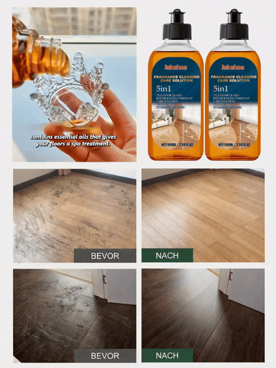 5-in-1 Wirkung: reinigt + glänzt + desinfiziert + duftet + pflegt✨Alter Boden, neuer Glanz in 2 Sekunden – mit dem 2-in-1 Reiniger für Reinigung & Pflege.🧼 Konzentrierte Formel – Ein Tropfen reinigt den ganzen Boden